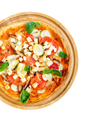 Chicken, zucchini and feta pizza