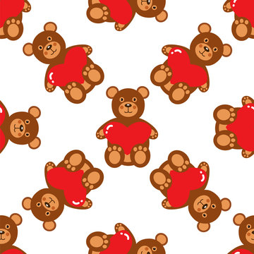 Teddy Bear Seamless Pattern