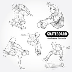 illustration of Skateboarding © alongzo