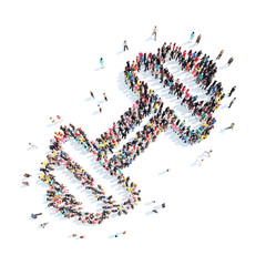 people in the shape of a dumbbell.