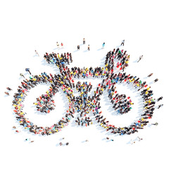 people in the shape of a bicycle.