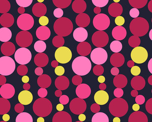 Pink and yellow seamless pattern with circles