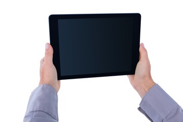 Businesswoman holding digital tablet