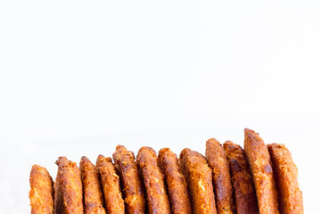 Stacked Biscuits on a white background