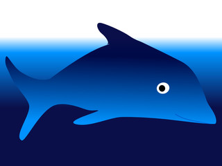 Blauer Fisch im blauen Wasser