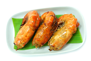 Large sweet shrimp on isolate white background.