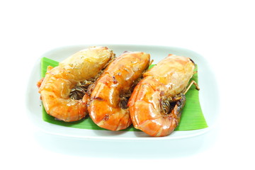 Large sweet shrimp on isolate white background.