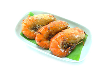 Large sweet shrimp on isolate white background.