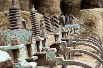gears of agricultural machinery - obrazy, fototapety, plakaty