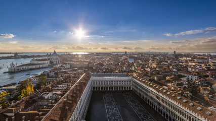 Fototapeta premium West view inside The bell tower of St Mark