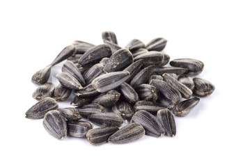 sunflower seeds on white background