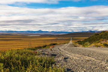 Fototapeta na wymiar Road through Tundra