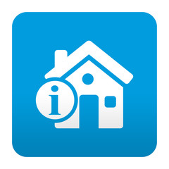Etiqueta tipo app casa con simbolo informacion