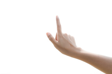  woman hand holding isolated on white background