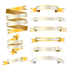 Fototapeta premium Gold and silver ribbon.eps 10 vector