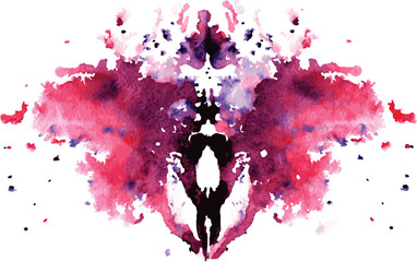 Obraz na płótnie Canvas watercolor symmetrical Rorschach blot on a white background