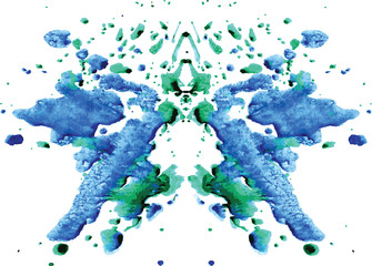 Obraz premium watercolor symmetrical Rorschach blot on a white background