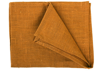 Brown cloth kitchen towel isolated on white background