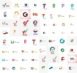 Vector abstract company logo mega collection, type letters and