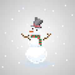 Obraz na płótnie Canvas snowman vector wearing hat and scarf