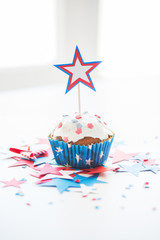 cupcake with star on american independence day
