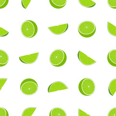 Lime Seamless Pattern. Seamless pattern with ripe juicy lime fruit.