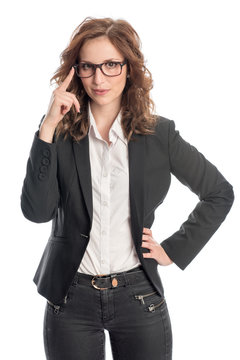 Geschäftsfrau mit Brille