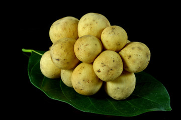 closeup of ripe long kong on isolate black background.