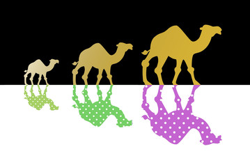 Caravan of camels, Travel concept