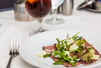Arugula on Carpaccio