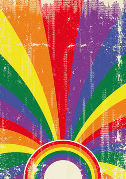Gay retro sunbeams poster