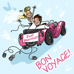 Just married. Vector illustration