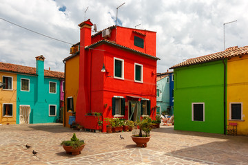 Obraz premium Colorful houses on the Burano, Venice, Italy