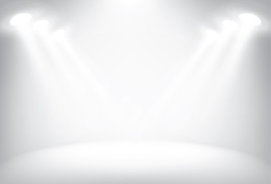 Illuminated Stage With Scenic Lights Vector Background