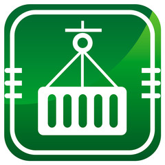 Logistic symbol, green vector icon