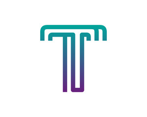 T Letter Logo Line Alphabet Design