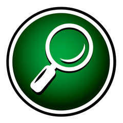 Vector search green icon web design element.
