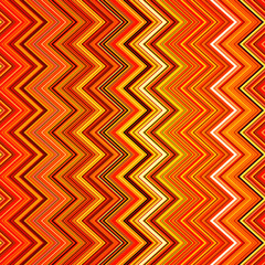 Abstract red, orange, white and black zig-zag warped stripes eth