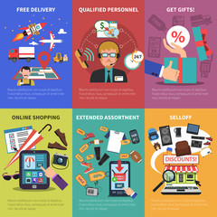 Online Store Mini Posters Set