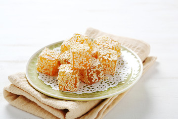 Eastern sweet orange on a plate