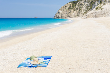 Fototapeta na wymiar Egremni beach in Lefkada island (Greece)