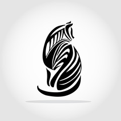Cat black stylized.