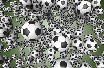 Fototapeta premium lot of soccer balls isolated on a back gound