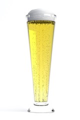 3d render of beer in glass