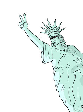 happy liberty statue