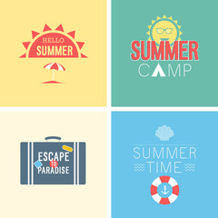 Hello summer set. Vector illustration.