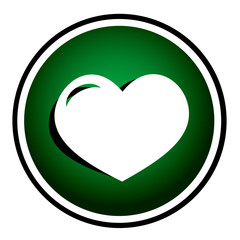Human organ. Heart - green round icon