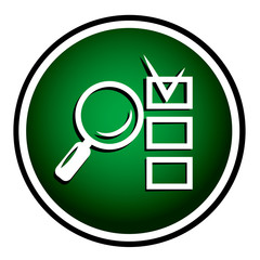 Magnifying glass round green icon