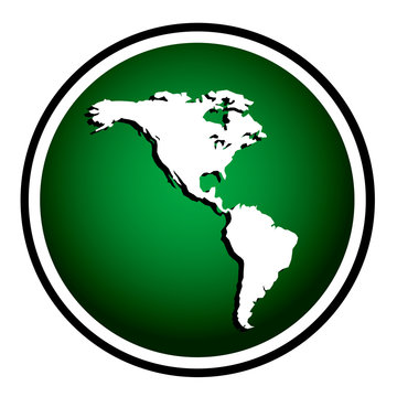 Americas round green icon