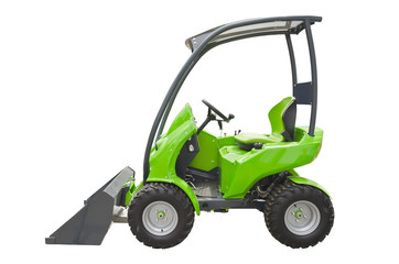 Small bulldozer on a white background